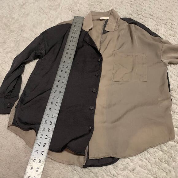 Promesa Double Trouble Colorblock Washed Satin Shirt - Picture 12 of 12